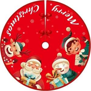 48 cm Weihnachtsbaum Rock rot Weihnachtsdeko Weihnachtsmann Schneeflocke Deko - Bild 1 von 7