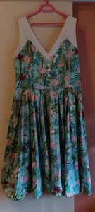 Hell's Bunny Pretty Flamingo Cotton Print Dress - Picture 1 of 6