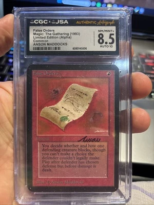 MTG False Orders - Alpha Edition - Signed By Anson Maddocks - CGC 8.5 / Auto 10 - Image 1 of 2