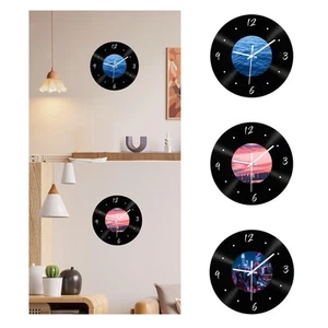 Wall Clock Vinyl Records Shaped Easy to Read Silent for Living Room Home Bar - Picture 1 of 23