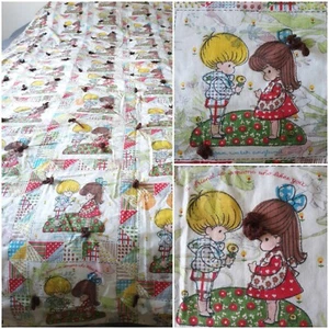 VTG 1970's Joan Walsh Anglund Dolls Bedspread Blanket Twin W/ Yarn 96"×54" - Picture 1 of 10
