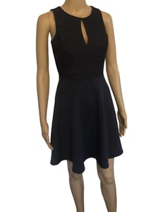 Women's Navy Blue Sleeveless Fit N Flare Dress Size S NWT $58 - Picture 1 of 7