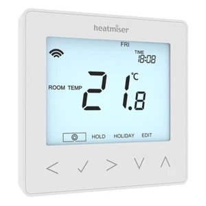 Heatmiser NeoStat v2 230v Glacier White Thermostat for Water Underfloor Heating. - Picture 1 of 9