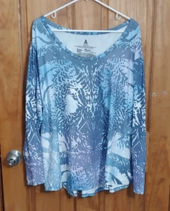 Disney Avatar The Way Of Water Womens Top 3X Blue Purple Long Sleeve Stretch - Picture 1 of 5