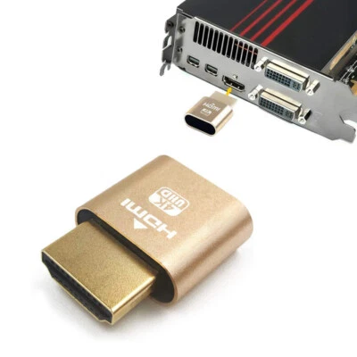 HDMI-Compatible Dummy Plug 4K Display Emulator Headless Ghost fr Mining UK STOCK - Image 1 of 4
