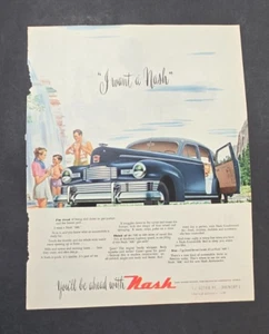 Vintage Full Page Color I WANT A NASH Car Advertisment - Picture 1 of 1