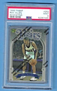 1996 Finest W/Coating Ray Allen Bucks #252 Rookie PSA 9 #62367495 HOF 2018 - Picture 1 of 2
