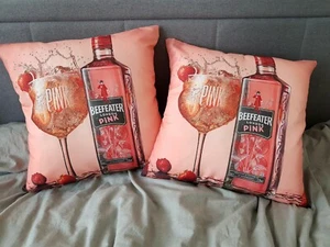 2x Beefeater Pink Strawbery Gin Cushion Cover Pillow Case 18” 45x45cm Party Gift - Picture 1 of 9