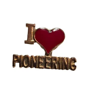 I Heart Love Pioneering Gold Tone Lapel Pin - Picture 1 of 2