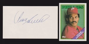 Juan Samuel ( Debut 1983 ) PHI LAD DET TOR SIGNED AUTOGRAPH AUTO 3x5 INDEX COA - Picture 1 of 1