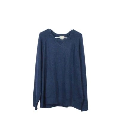 LL Bean Men's Wicked Soft Cotton Cashmere Sweater Crewneck Classic Navy Size XL - Image 1 of 4