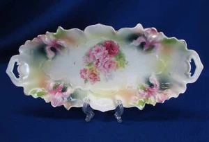 ANTIGUO RS PRUSIA IRIS MOLDE ROSAS MANGO SABOR / GALLETA PLATO CORONA MARCADO - Imagen 1 de 4