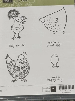 Stampin' Up Hey, Chick Juego Completo de 7 Estampillas de Goma de Pollo Nuevas Foto 1 de 2