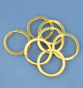 10 llaveros en tono dorado - anillos divididos - 25 mm - Z681 - Imagen 1 de 2