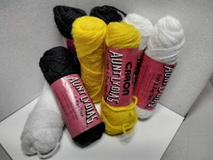 NOS 8 Skeins 3 white 0805 3 black 0825 2 yellow 0510 60yds each - Picture 1 of 2