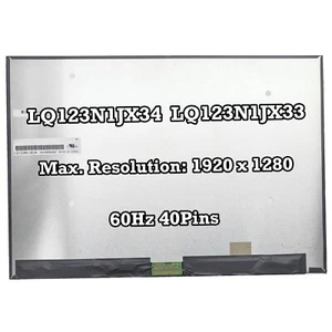LQ123N1JX34 LQ123N1JX33 12.3" Resolution 1920X1280 40 Pins LCD Screen Panel - Picture 1 of 2