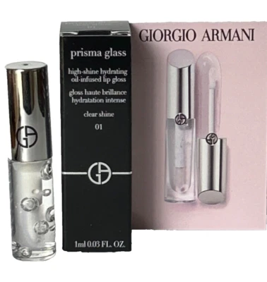 Giorgio Armani Prisma Glass Lip Gloss In 01 Clear Shine 1ml Travel Size - Image 1 of 4