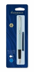 Waterman Allure Pastellblau Füllfederhalter mit Chromrand, mittlere Feder, blaue Tinte - Bild 1 von 1