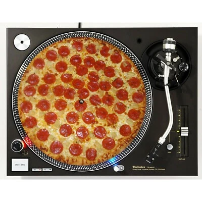 PLASTIC WAFFLES DJ Large Pepperoni Pizza #1 Turntable 12" Record Player DJ Audiophile