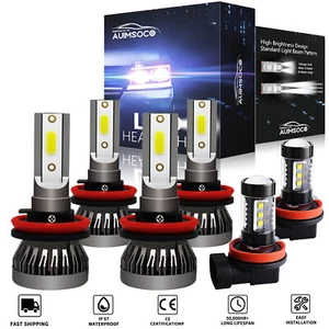 For 2007-2018 Nissan Altima LED Headlight Hi-Low Beam+Fog Light Bulbs H9 H11 H11 - Picture 1 of 12