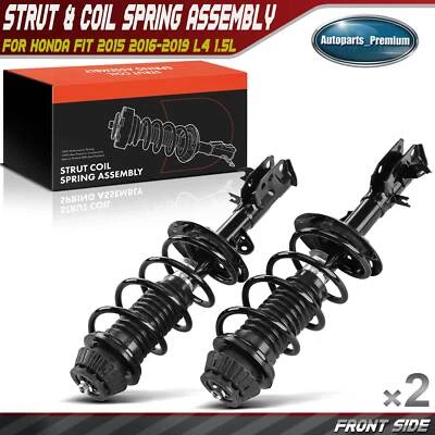 2x Apoio de suspensão dianteiro completo e conjunto de mola helicoidal para Honda Fit 2015-2020 L4 1.5L - Imagem 1 de 4