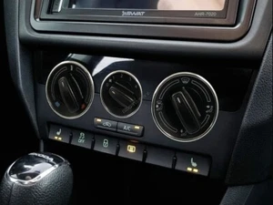 Per Skoda Rapid 2013-2017  Anillos de aluminio pulido al panel de control  x3 - Picture 1 of 9