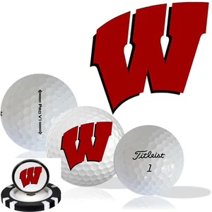 NCAA Wisconsin Badgers • Paquete de 12 pelotas de golf • Titleist ProV1 • Acabado - Imagen 1 de 3