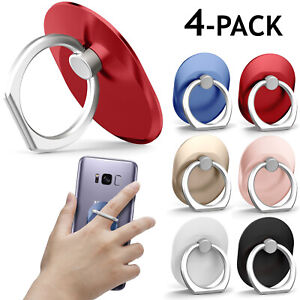 4-Pack Universal Rotating Finger Ring Stand Holder For Cell Phone iPhone Galaxy