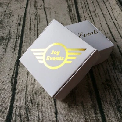 200x White Paper Box Gold Foil Business Logo Soap Wax Product Packaging Boxes - image 1 of 4