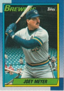 MISPRINT Joey Meyer Topps #673 1990 Milwaukee Brewers - Picture 1 of 4