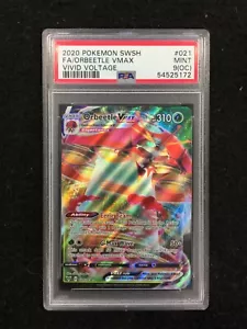 Pokemon Orbeetle VMAX 021/185 PSA 9 - MINT (OC) -Rare Grade- - Picture 1 of 2