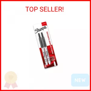 SHARPIE Retractable Permanent Markers, Ultra Fine Point, Black, 2 Count - Picture 1 of 2