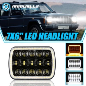 1PZ 7x6'' 5x7'' 110W Faro LED Hi/Lo Beam con Angel Eyes per Auto Camion Ford - Foto 1 di 12