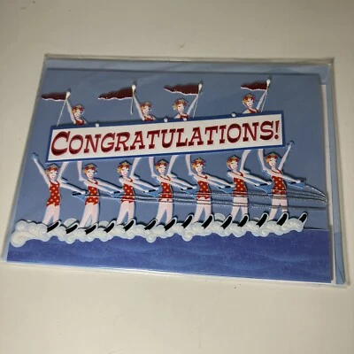 Congratulations Greeting Card  Synchronized Water Skiing Team Show - Image 1 of 4