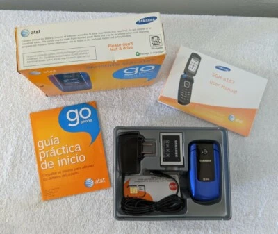 NEW Samsung SGH A167 Blue AT&T Cellular Flip GO Prepaid Phone w/ Original Box - Image 1 of 4