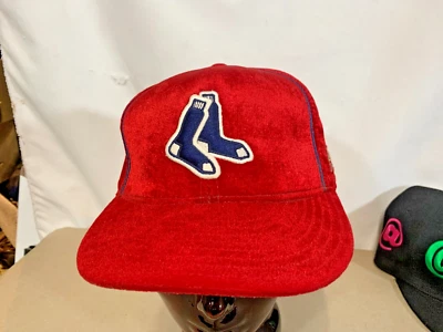 Boston Red Sox Red Velour Cooperstown Collection American Needle Size 7 3/8 Hat - Image 1 of 4