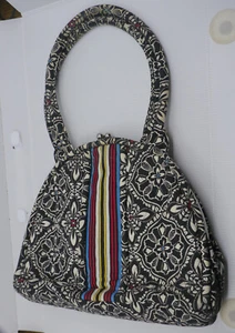 VERA BRADLEY BARCELONA PATTERN HANDBAG w MATCHING COIN PURSE, FLORAL QUILTED - Picture 1 of 12