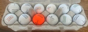 Ein Dutzend (12) Maxfli gebrauchte (AAAA) Golfbälle, 11 weiß, 1 orange schneller Versand! - Bild 1 von 3