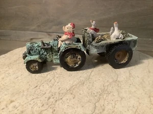 Pig 'n Tractor Farm Decor Chickens Cold Cast Ceramic Country Animals NEW - Picture 1 of 8