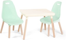 B. Spaces - Set tavolo e sedie per bambini - 1 tavolo per l'artigianato e 2 sedi