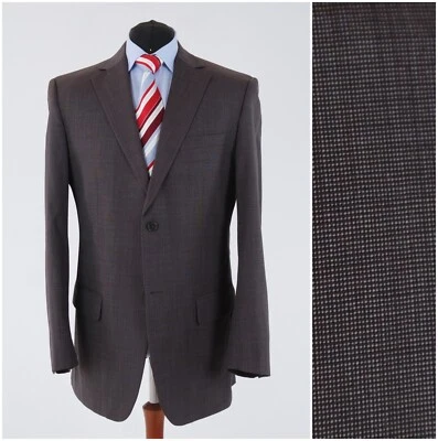 Abrigo deportivo marrón oscuro para hombre 42L talla EE. UU. A.W. DUNMORE chaqueta blazer de lana ojo de pájaro Foto 1 de 4