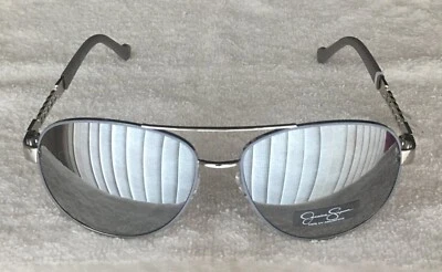 ДЕФЕКТЫ - Очки солнцезащитные Jessica Simpson Chain Link серебристые серые/зеркальные J5359 SLVGY - Изображение 1 из 4