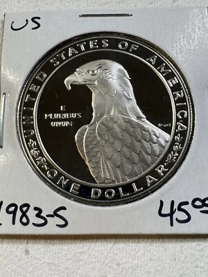 1983-S US Silver Proof Olympic Commemorative Dollar Discus Thrower - Image 1 of 4