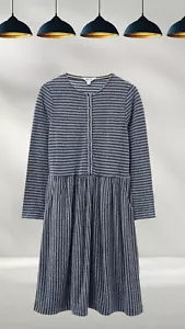 Ex White Stuff Women’s Long Sleeve Stripe Horizon Jersey Dress in Blue (Defect) - Picture 1 of 2