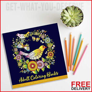 Colouring Books for Adults Mandalas, Flowers, Birds Butterflies Stress Relief UK