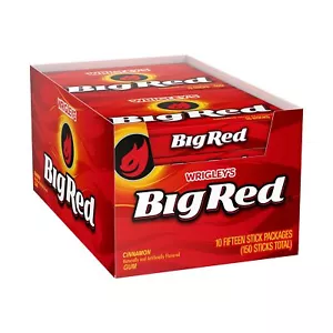 Wrigley's Big Red Kaugummi Zimtgeschmack frischer Atem 15 Stöcke 10er Pack - Bild 1 von 7
