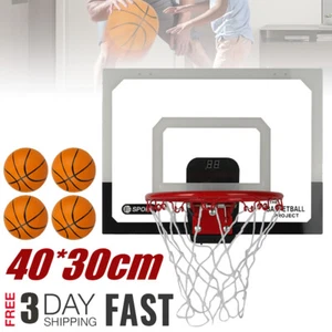 Mini-Basketballkorb Indoor Basketball mit 4 Basketbällen Wandmontage Zimmer - Bild 1 von 15