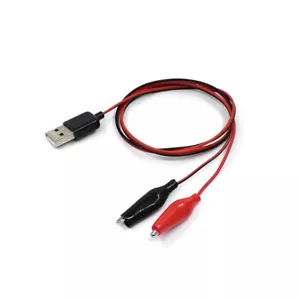 Clip di prova alligatore morsetto a connettore maschio USB cavo adattatore di alimentazione lungo 60 cm - Foto 1 di 4
