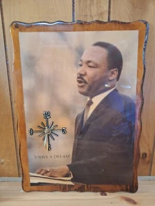 Martin Luther King Print On Board With Clock - Picture 1 of 2