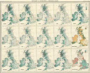 METEOROLOGY: 1899 Atlas Bartholomew 400 Maps 34 double page maps weather climate - Picture 1 of 11